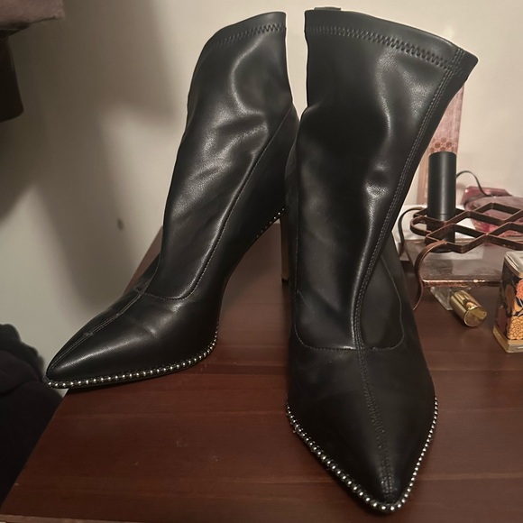 Black Bar III Sock boot heels with silver detailing - Picture 5 of 5